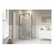 Iconix 800mm 8mm Glass Hinged Door Side Panel - Chrome