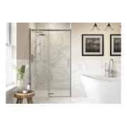 Iconix 1000mm Semi-Framed Sliding Door - Chrome
