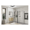 Iconix Optional 1950x300x8mm Rotatable Wetroom Panel (Full Hinge) - Matt Black