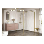 Iconix Optional 1950x300x8mm Rotatable Wetroom Panel (Full Hinge) - Brushed Brass