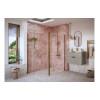 Wetroom Panels Black DIEW0112 Iconix Optional 1950x300x8mm Rotatable Wetroom Panel (Full Hinge) - Brushed Bronze