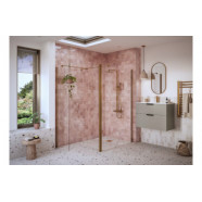 Wetroom Panels Black DIEW0112 Iconix Optional 1950x300x8mm Rotatable Wetroom Panel (Full Hinge) - Brushed Bronze