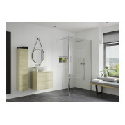 Iconix Optional 1950x300x8mm Rotatable Wetroom Panel (Full Hinge) - Chrome