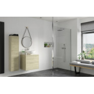 Iconix 760mm 8mm Glass Wetroom Panel & Floor-to-Ceiling Pole - Chrome