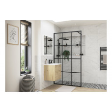 Iconix 1000mm Framed Wetroom Panel - Black