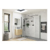 Iconix 900mm 8mm Glass Wetroom Side Panel & Arm - Black