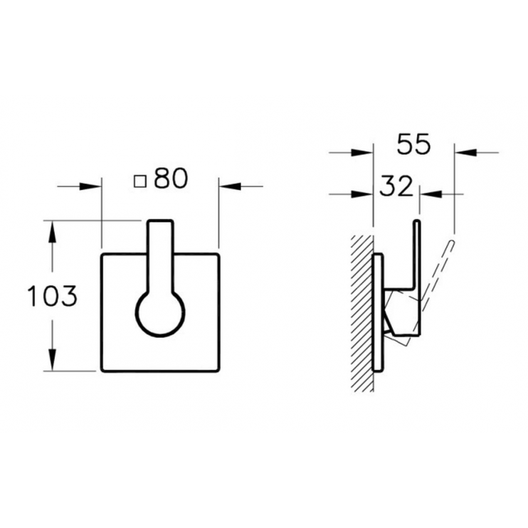 VitrA AquaCare Square Built-in Stop Mixer Valve - Chrome