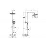 VitrA Aquaheat Bliss 240 Thermostatic Shower Column w/2-Function Overhead - Matt Black