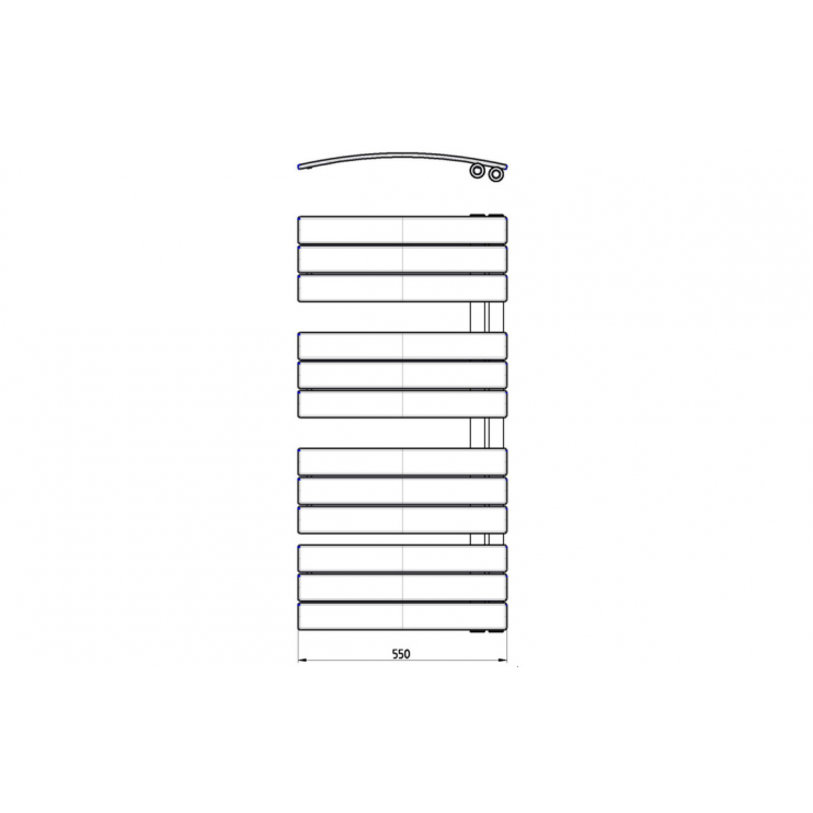 Quadrata Curved Panel Ladder Radiator (550x1080x49mm) - Anthracite Quadrata Curved Panel Ladder Radiator (550x1080x49mm) - Anthracite