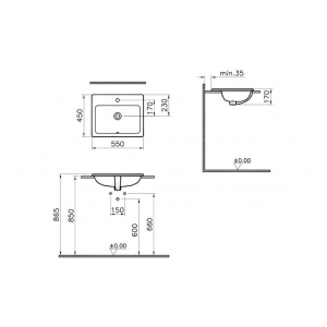 VitrA S20 550x455mm 1TH Countertop/Vessel Washbowl - White VitrA S20 550x455mm 1TH Countertop/Vessel Washbowl - White
