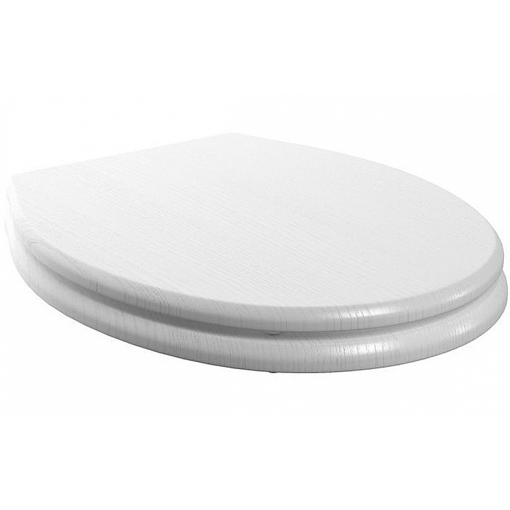 Sherbourne Soft Close Toilet Seat - Satin White Wood Effect