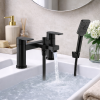 Abode Aquip Deck Mounted Bath Shower Mixer - Matt Black Bathroom Taps