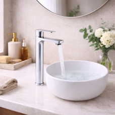 Abode Aquip Tall Basin Mixer - Chrome Bathroom Taps