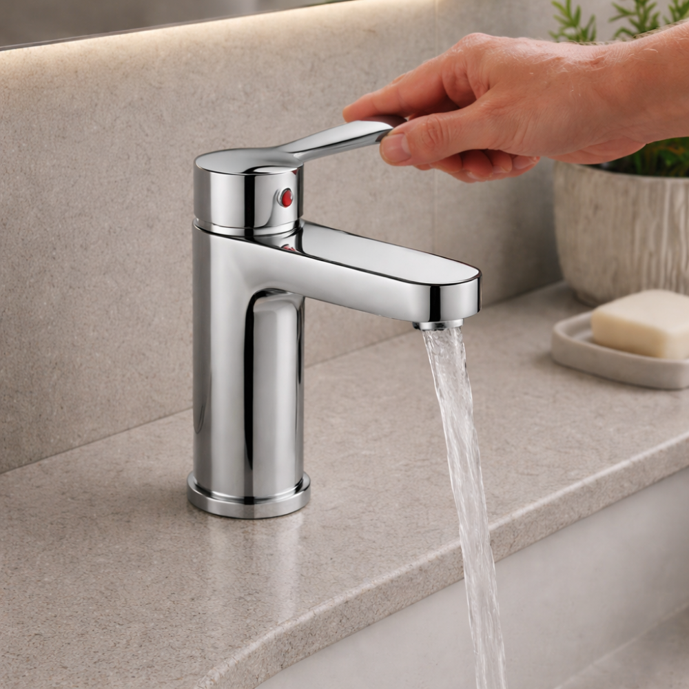 Abano Basin Mixer & Waste - Chrome Bathroom Tap