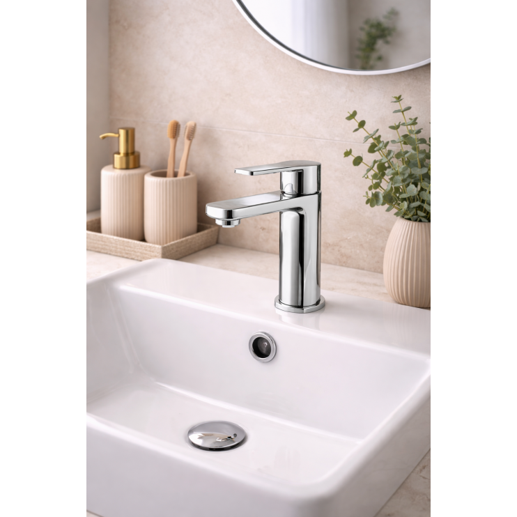 Bellona Basin Mixer & Waste - Chrome Bathroom Taps