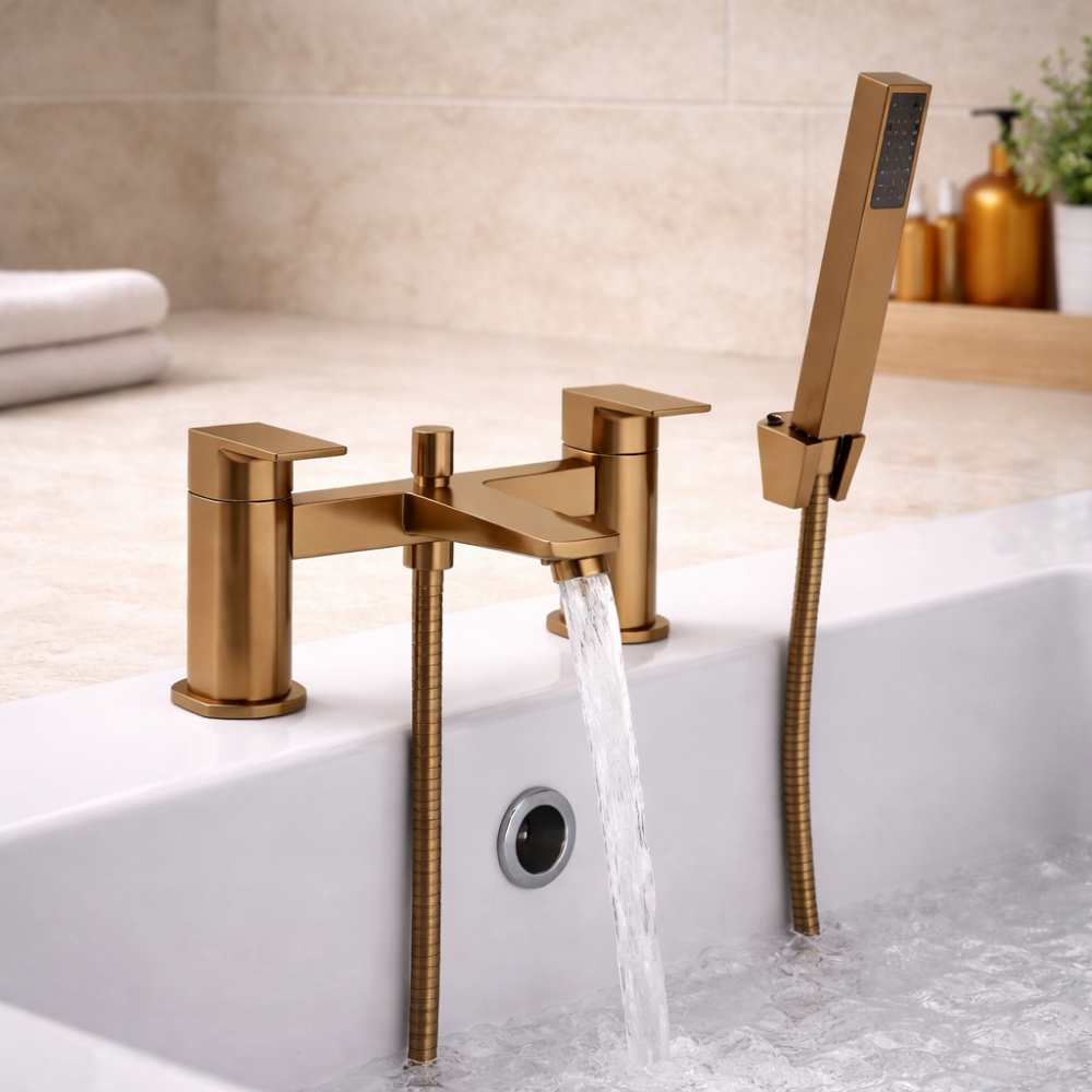 Berio Bath/Shower Mixer - Brushed Bronze Bathroom Taps