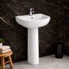 Amyris 600x400mm 1TH Basin & Full Pedestal