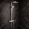 Columns Showers Chrome DICM0580 Argo Cool-Touch Thermostatic Mixer Shower w/Riser & Overhead Kit - Chrome