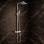 Square Thermostatic Bar Mixer w/Riser Kit - Chrome