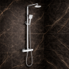 Columns Showers Chrome DICM0586 Aurora Round Thermostatic Bar Mixer w/Riser Kit - Chrome