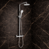 Columns Showers Chrome DICM0860 Round Thermostatic Bar Mixer w/Riser Kit - Chrome